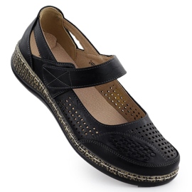 Scarpe da donna per Velcro Black UniSoft 7026 nero