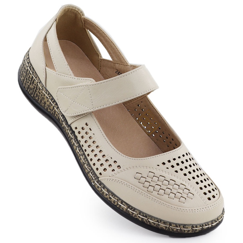 Unisoft Scarpe da donna con openwork beige unsoft 7026
