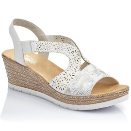 Sandali da donna bianca Rieker Openwork Pattern bianco