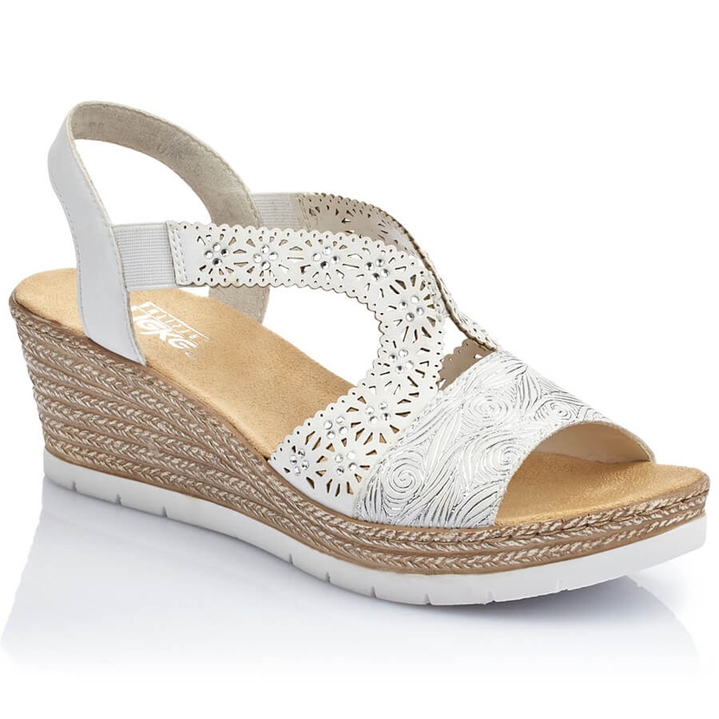 Sandali da donna bianca Rieker Openwork Pattern