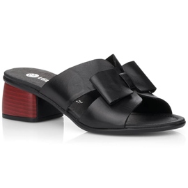 Flip in pelle femminile sul blocco nero Remonte R8759-01