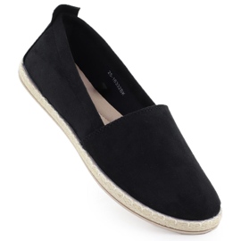 Espadrille da donna scivolate in pelle scamosciata Black Potocki Py16332 nero
