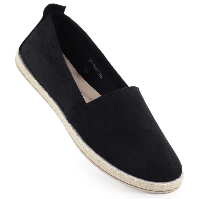 Espadrille da donna scivolate in pelle scamosciata Black Potocki Py16332 nero