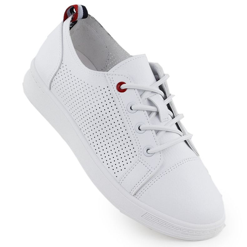 Sneaker scarpe sportive con ecologico openwork White Potocki Py1633 bianca