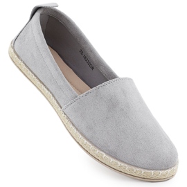 Espadrilles femminile in pelle scamosciata in pelle scamosciata grigia potocki py16332 grigio