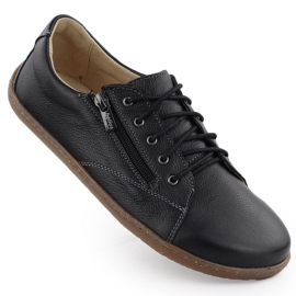 Scarpe in pelle da donna Helios nere a piedi nudi 436 nero
