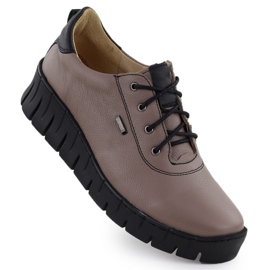 Scarpe in pelle da donna per Khaki Helios 420 marrone