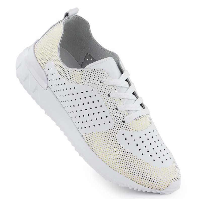 Białe artiker 56c1036 scarpe sportive in pelle aperta bianca