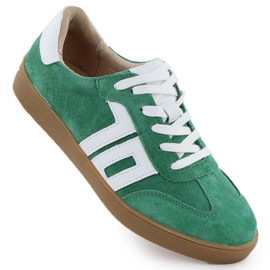 Scarpe sportive in pelle in pelle scamosciata verde Vinceza 79517