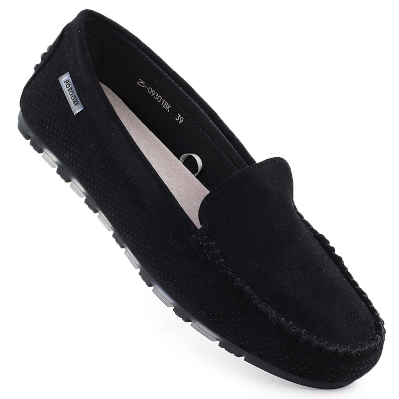 MCCASINS SCARPE SUDE DONNE DONNE BLACK POTOCKI WL09301 nero