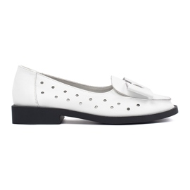 Goodin Scarpe da donna bianca con buchi e un arco