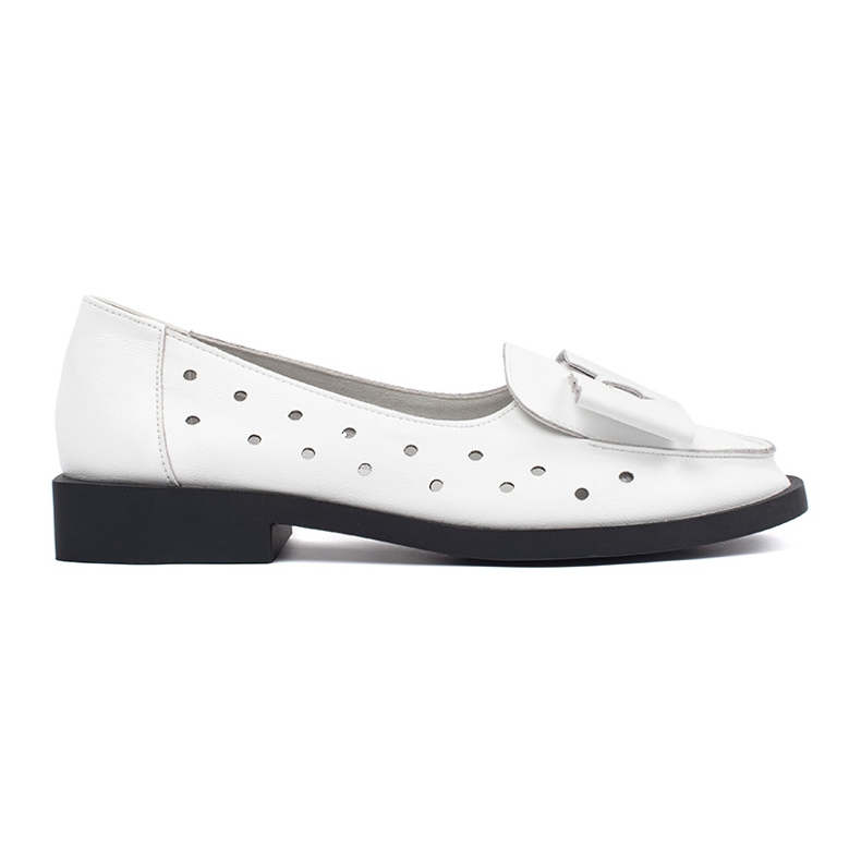 Goodin Scarpe da donna bianca con buchi e un arco