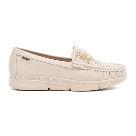 Goodin Mocassine di luce aperta beige con un pin