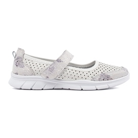 Goodin Ballerine sportive in pelle aperta bianca bianco