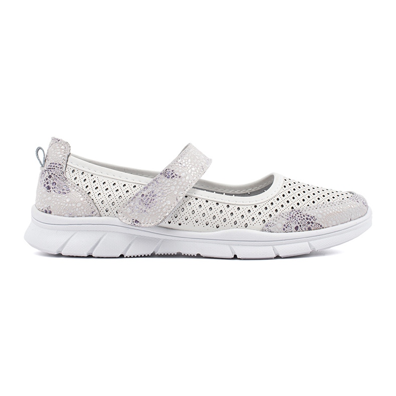 Goodin Ballerine sportive in pelle aperta bianca