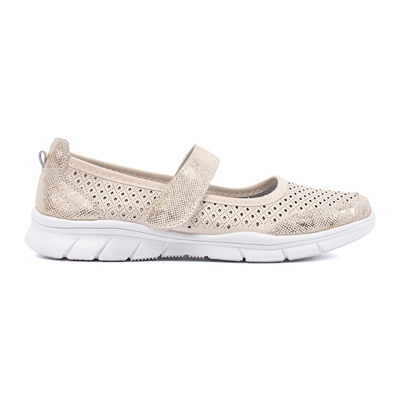 Goodin Ballerine sportive in pelle openuwork beige