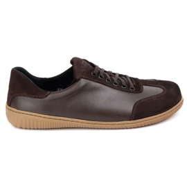 WASAK Scarpe in pelle minimalista maschile a piedi nudi 0742w marrone
