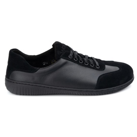 WASAK Scarpe in pelle minimalista maschile a piedi nudi 0742W Black Pas nero