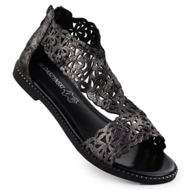Sandali da donna Openwork Platinum Czarne M. Daszyński MR24148-2 nero