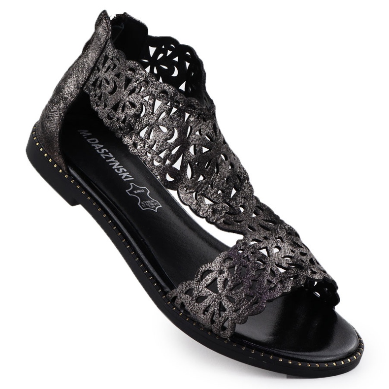 Sandali da donna Openwork Platinum Czarne M. Daszyński MR24148-2 nero