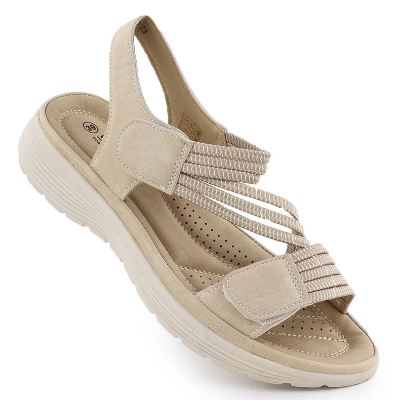 Unisoft Sandali da donna sulla piattaforma comoda beige unsoft 8875