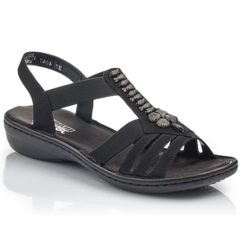 Sandali da donna romano romano rieker 60806-00 nero