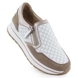 Scarpe sportive in pelle sneaker bianche filippo dp6777 bianco