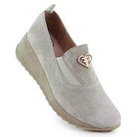 Scarpe in pelle sul cuneo Taupe Filippo DP6786 grigio