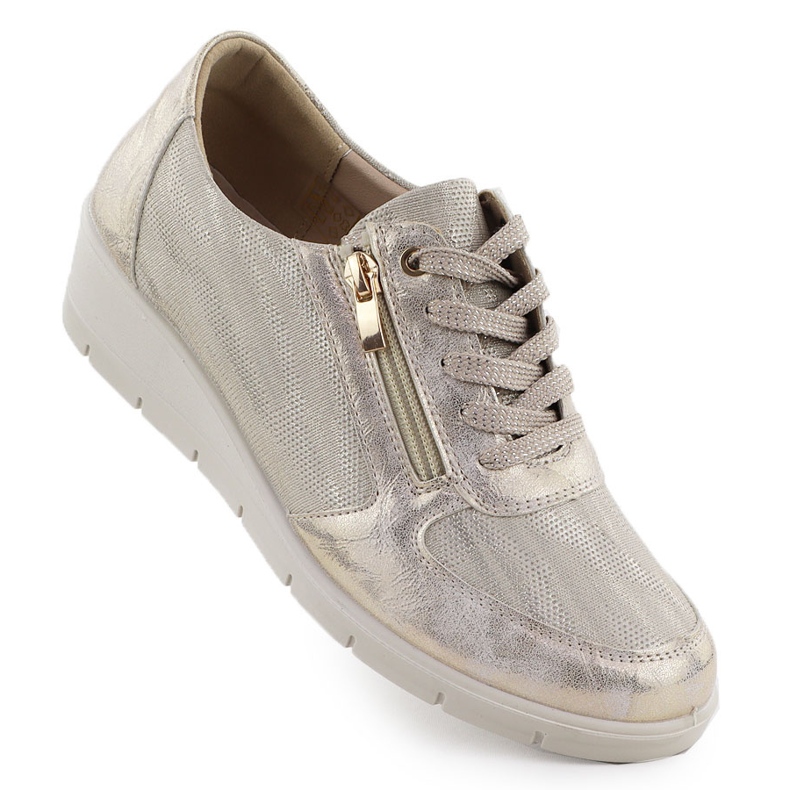 Scarpe sportive sul cuneo dorato Sabatina LH01 d'oro