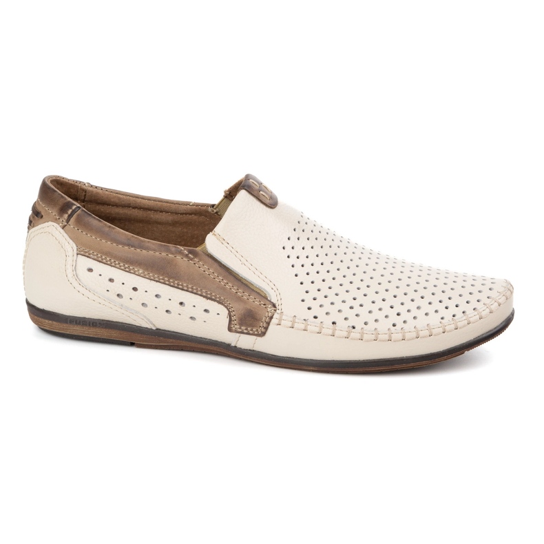 Olivier Mocassine maschili con pelle aperta 0525 crema beige