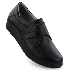 Scarpe in pelle da donna con spicchi neri sabatina jhy202 nero