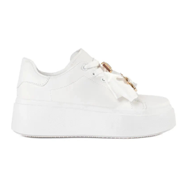 Sneaker bianche con aggiunte dorate bianco
