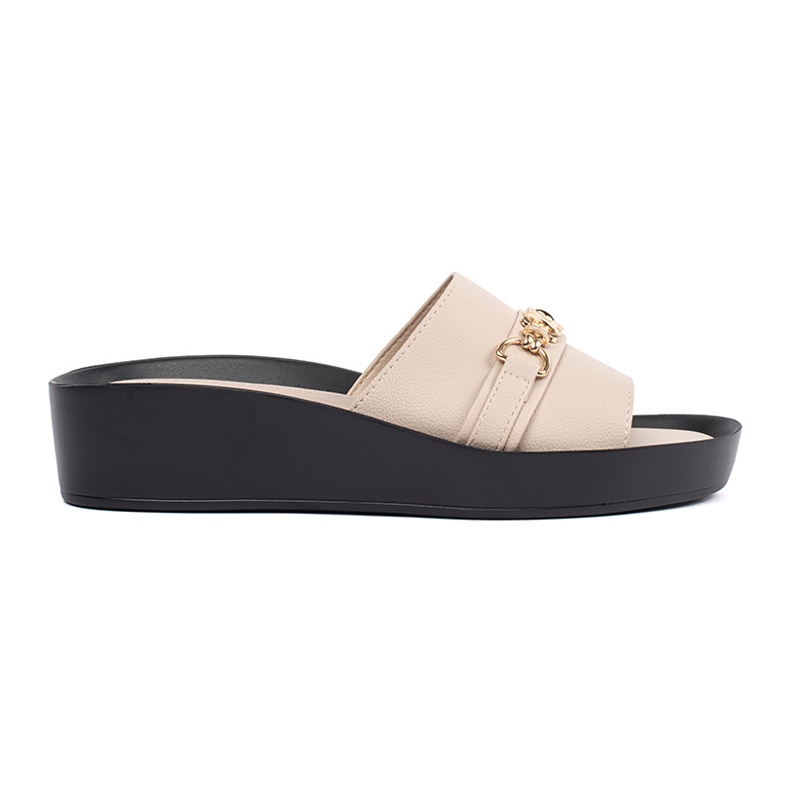 Goodin Le alette delle donne beige con una catena