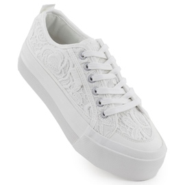 Sneaker da donna bassa con pizzo big star RR274747 bianca