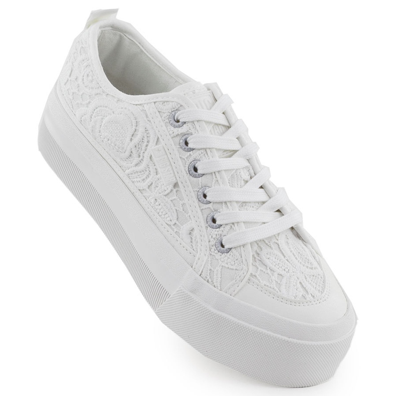 Sneaker da donna bassa con pizzo big star RR274747 bianca