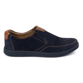 KOMODO Scarpe da uomo in pelle casual 854/2 blu navy