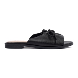 Goodin Płaksa Black Flip Flip con un arco nero