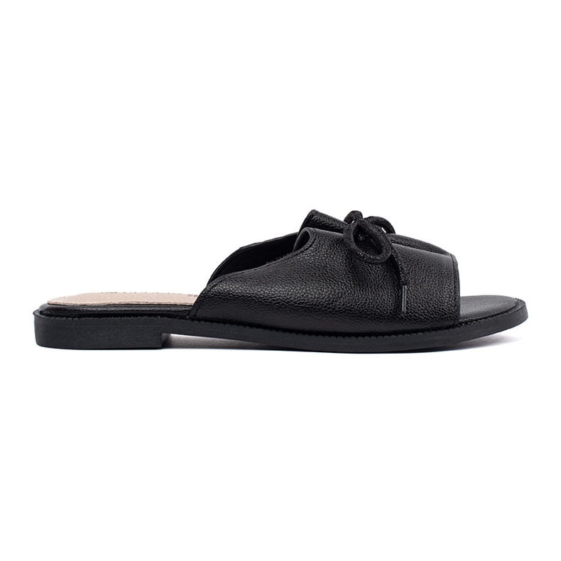 Goodin Płaksa Black Flip Flip con un arco nero