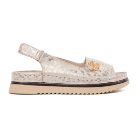 Goodin Sandali beige leggeri sulla piattaforma con un perno