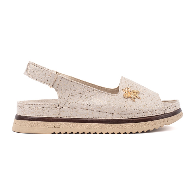 Goodin Sandali beige sulla piattaforma con un pin