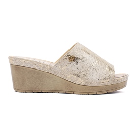 Goodin Flip -flip -flip per zeppe taupe d'oro