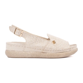Goodin Sandali beige con sottopiede in pelle