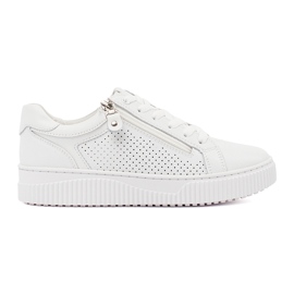Goodin Sneaker sportivi bianchi su una piattaforma in pelle naturale bianco