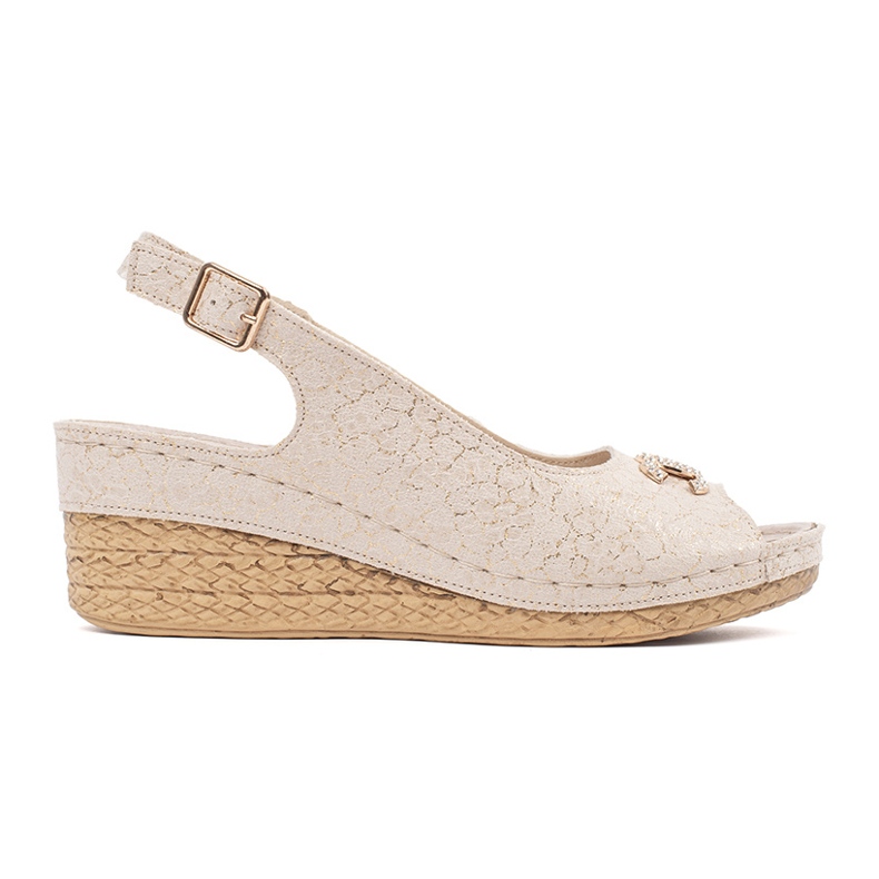 Goodin Sandali a cuneo beige con fibbia