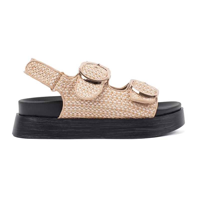 Goodin Sandali su una piattaforma in beige e white a scacchi