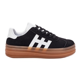 Sneakers con plateau da donna nere nero