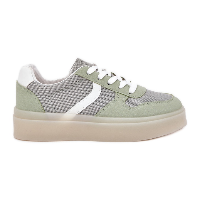 Sneaker da donna basse sulla piattaforma verde