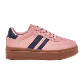 Sneaker femminili sulla piattaforma con Eco Leather Pink rosa