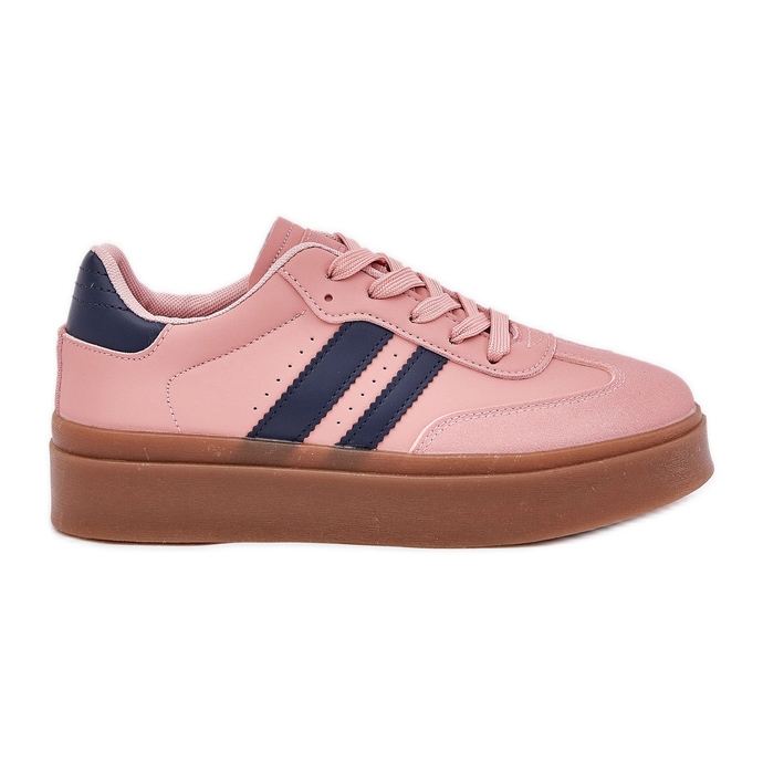 Sneaker femminili sulla piattaforma con Eco Leather Pink rosa