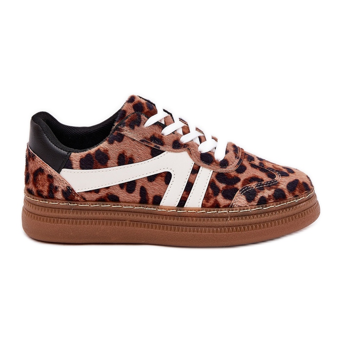 Sneaker femminili sulla piattaforma Leopard Print Brown marrone